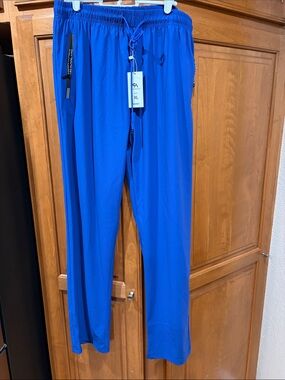 Men's Athletic Drawstring Pants - Royal Blue
